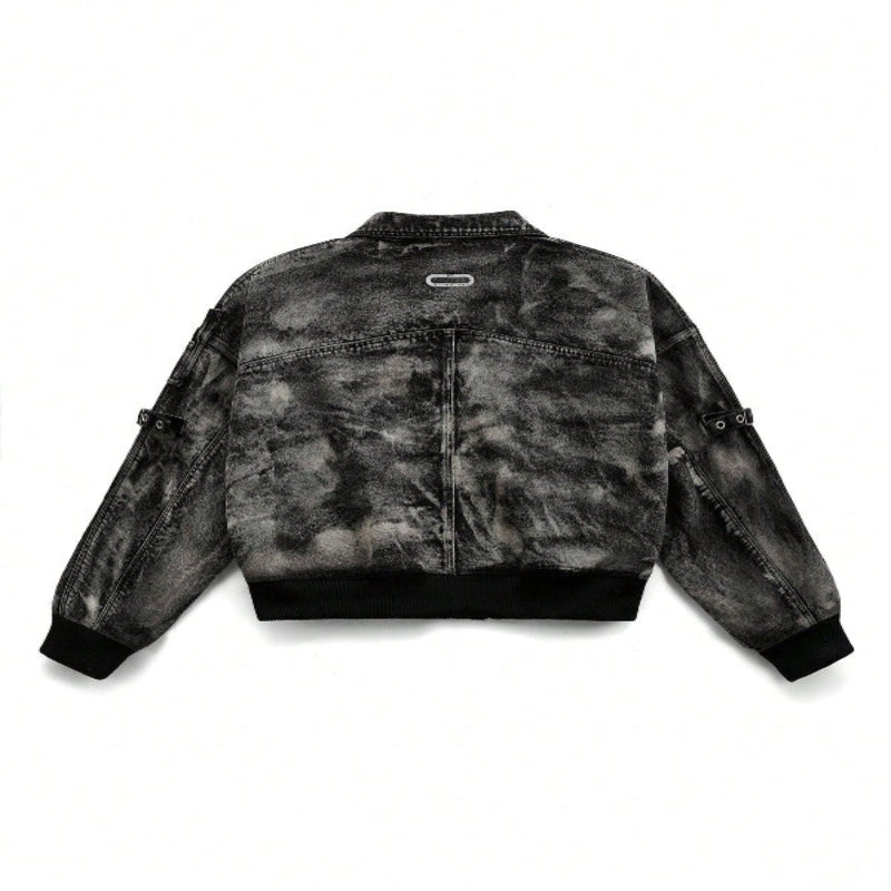 NEON BLANC Men'S Denim Pocket Street Style Black Woven Hoodie Jacket